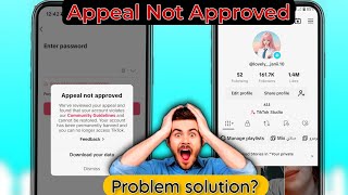 TikTok appeal not approved problem solution  TikTok account has currently suspended  TikTok Banned [upl. by Lowry]