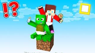 Mikey And JJ Survive As A BABY On ONE BLOCK In Minecraft  Maizen [upl. by Anade738]