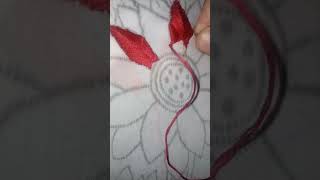 Beautiful red leaf beautifulembroidery handembroidery viral EmbroideryStyles shortvideo [upl. by Adur]