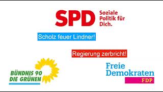 Regierung Geschichte Scholz entlässt Lindner Grüne übernehmen Ministerien Wie geht es weiter [upl. by Oswal269]