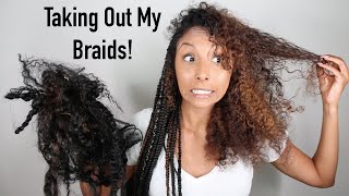 Taking Out My Braids Braided To Curly Wash Day Routine BiancaReneeToday [upl. by Omsare742]