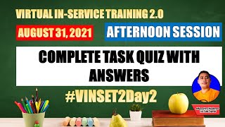 Maestro Neilmor  VINSET 20 DAY 2 COMPLETE ANSWER AUGUST 31 2021DEPED INSET 2021 [upl. by Mickie]