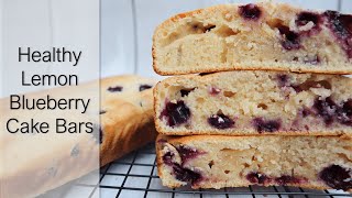 Healthy Lemon Blueberry Cake Bars  Super Easy Recipe [upl. by Cymbre678]