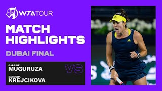 Barbora Krejcikova vs Garbine Muguruza  2021 Dubai Final  WTA Match Highlights [upl. by Arrotal]