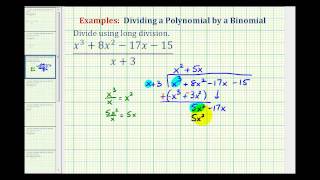 Ex 2 Divide a Polynomial by a Binomial Using Long Division [upl. by Lodnar]