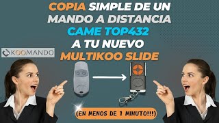 Copia de un control remoto CAME en el MULTIKOO SLIDE tutorial completo [upl. by Greyson]