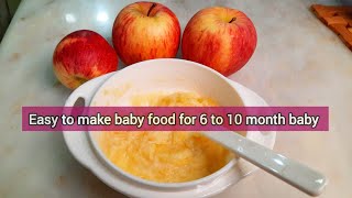 6 to 10 months of baby food apple puree recipe  homemade baby food  good for digestive system [upl. by Attela]