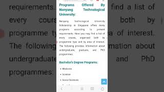 Nanyang Technological University Scholarships in Singapore 20252026 Fully Funded927319515 [upl. by Silisav]