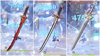 Ayaka Best F2P weapons comparison 3 Stars and 4 Stars [upl. by Atinrehs535]