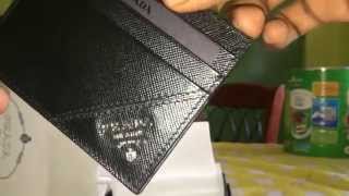 Prada Black Leather Saffiano Credit Card Holder part 2 [upl. by Travers]