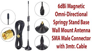 NETBOON 6dBi Magnetic OmniDirectional Springy Stand Base Wall Mount Antenna SMA Male Connector [upl. by Assirk681]