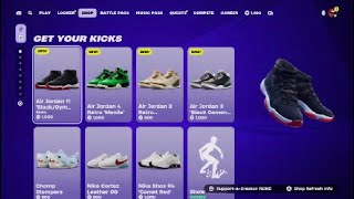 NEW AIR JORDANS NIKE CORTEZ NIKE SHOX AND AIR FOAMPOSITE ADDED TO FORTNITE CHAPTER 2 REMIX  LIT [upl. by Marozas]