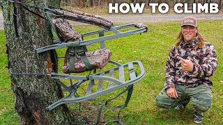 How to use a CLIMBER Tree Stand I Summit Viper Climber TreeStand 2023 [upl. by Redmer]