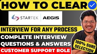 Startek Aegis Interview Question amp Answers  Aegis Interview Experience for CSA  Stargek Interview [upl. by Leanatan]