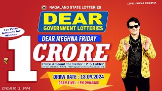 DEAR MEGHNA FRIDAY WEEKLY DEAR 1 PM ONWARDS DRAW DATE 13092024 NAGALAND STATE LOTTERIES [upl. by Quar42]