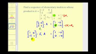 Write a Matrix as a Product of Elementary Matrices [upl. by Anaes]