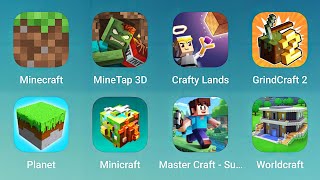 Minecraft MineTap 3D Crafty Lands GrindCraft 2 Planet Minicraft Master Craft Worldcraft [upl. by Nwadahs817]