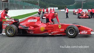 10x Ferrari F1 V8 V10 V12  Start Grid Line Up at Spa [upl. by Ahsat]