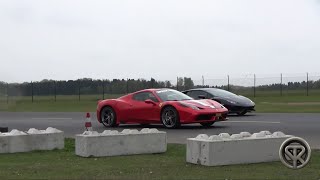 DRAG RACE Ferrari 458 Speciale Aperta VS Lamborghini Huracan [upl. by Esch]