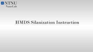 HMDS Silanization Instruction at NTNU Nanolab [upl. by Purvis]