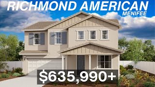 Richmond American Menifee New Homes For Sale  Alsbury 5 Bed  Loft  2730 Sqft  3 car garage [upl. by Durkin]