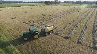 Baling and Wrapping with John Deere 6250R amp 6150R  The Netherlands [upl. by Royo20]