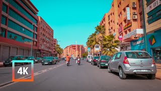 Marrakech 4K  Driving Downtown  Morning Drive  Relaxation  streetma [upl. by Nonnah]