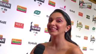 Filmfare Awards 2019  Kiara Advani shares EXCLUSIVE details about Kabir Singh Kalank and Good News [upl. by Ellocin684]