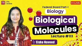 Free FSc  Biology Part 1  Biomolecules  Lecture 3  Mam Eisha Naveed [upl. by Hanover7]