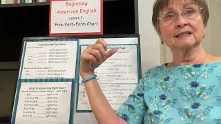 Beginning American English  Lesson 7 FiveVerbForm Chart [upl. by Elokcin]