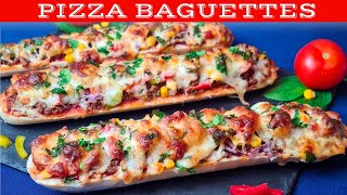 Baguette Pizza Recipe  Desi Style Pizza  Keema Bread [upl. by Pirbhai381]