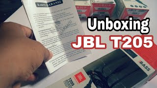 Unboxing JBL T205 RESMI IMS BELI DARI STORE TOKOPEDIA [upl. by Daffie396]