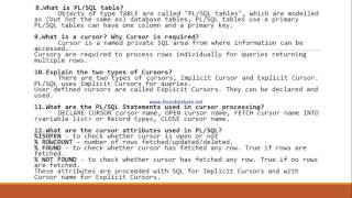 Top 30 PLSQL interview questions and answers [upl. by Horvitz874]