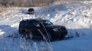 Nissan Pathfinder 25TD snow climb  OFFROAD [upl. by Rekab]