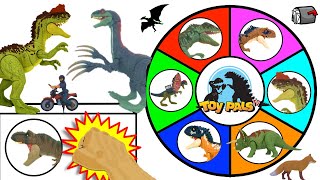 JURASSIC WORLD DOMINION Spinning Wheel Slime Game w Movie Dinosaur Toys amp Figures [upl. by Yusuk]