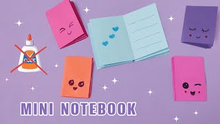 Diy mini notebooks one sheet of paper without glue  mini stationary at home📚 [upl. by Moclam]