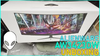 Alienware AW3423DW Quick Unboxing amp Assembly [upl. by Elohcim]