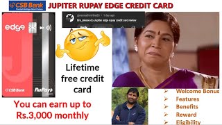 CSB bank JUPITER RUPAY EDGE CREDIT CARD💳 Best shopping card Best travel card jupiter csbbank [upl. by Keven]