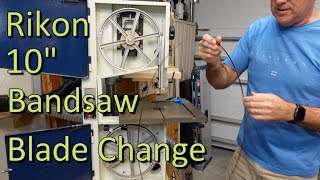 Rikon 10 inch bandsaw blade change [upl. by Sneve]