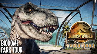 BIODOME PARK TOUR All dinosaurs in aviaries  Jurassic World Evolution 2 [upl. by Nealy]