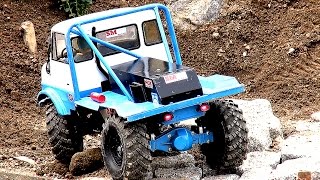 RC TRUCK TRAIL Scale MB Unimog climbing ACTION SMTT Schweiz Roadworker Urmitz [upl. by Nylednarb686]