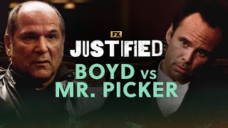 Boyd Kills Mr Picker  Scene  Justified  FX [upl. by Adikam]