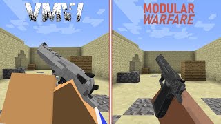 Minecraft  Vics Modern Warfare vs ModularWarfare  Reload Animations amp Sounds [upl. by Helfand]