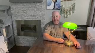 Stepless Dimmable Green Glass Bankers Desk Lamp Watch before you buy [upl. by Nannahs]