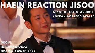 Jung Haein React to Jisoo Winning Outstanding Korean Actress at Seoul International Drama Award 2022 [upl. by Farrison]