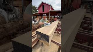 White Oak Cut Into 2x8’s Trailer Boards  Cooks AC36 sawmill [upl. by Arbas]