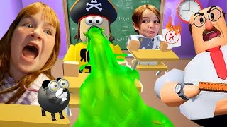 CRAZY SCHOOL with ADLEY and NiKO Naveys First Day of Roblox Class a Student has STiCKER POX [upl. by Fital478]