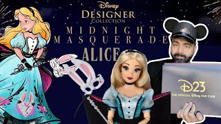 Are You Late ⏰  Disney D23 Member Unboxing  Alice Midnight Masquerade Designer Doll Review [upl. by Akirderf238]