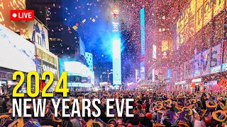 New York City LIVE Times Square New Years Eve 2024 [upl. by Harwell]