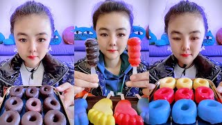 HOMEMADE CHOCOLATE DONUT ICE CREAM ASMR QUICK EATING REALLY YUMMY [upl. by Roede698]